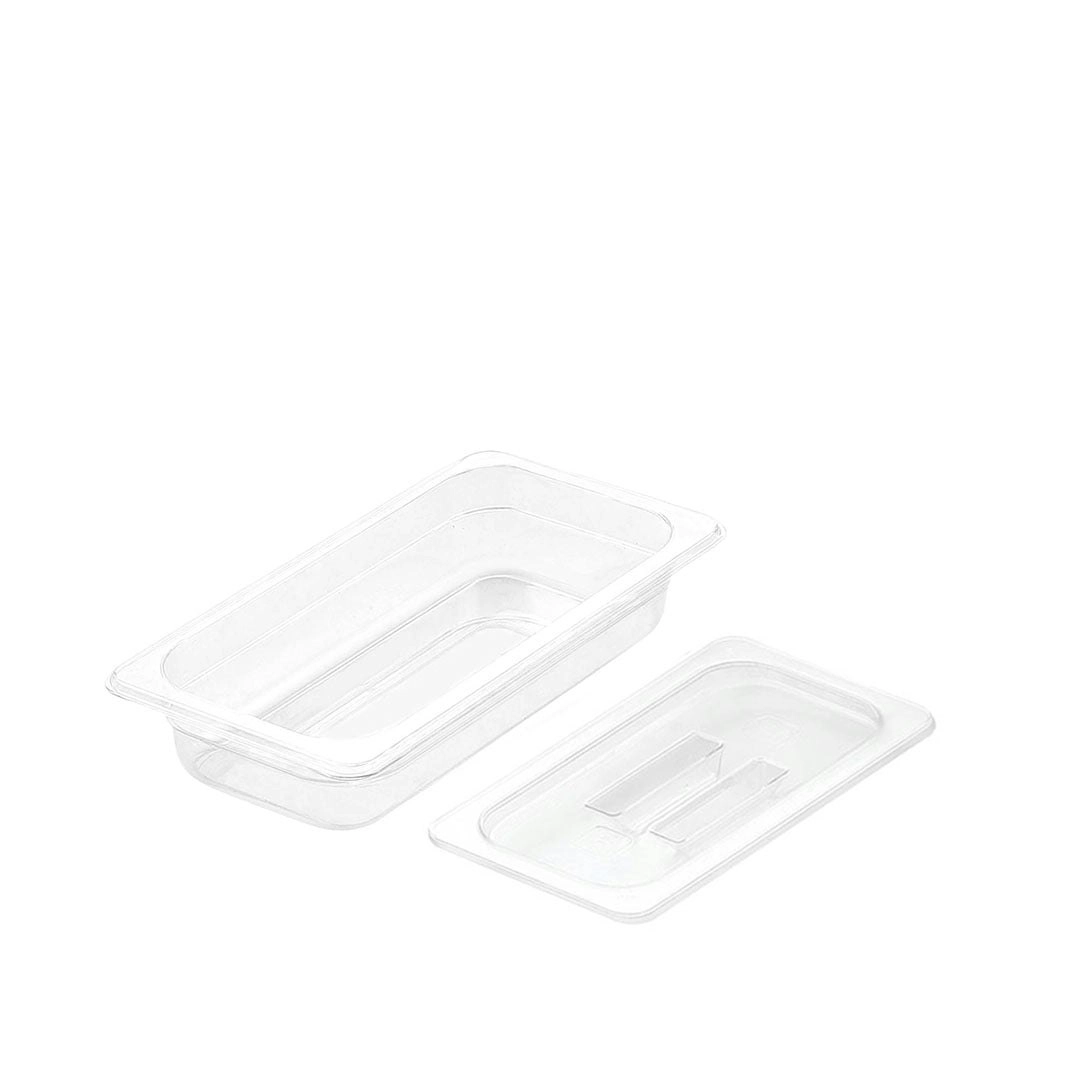 Soga 65mm Clear Gastronorm GN Pan 1/3 Food Tray Storage with Lid