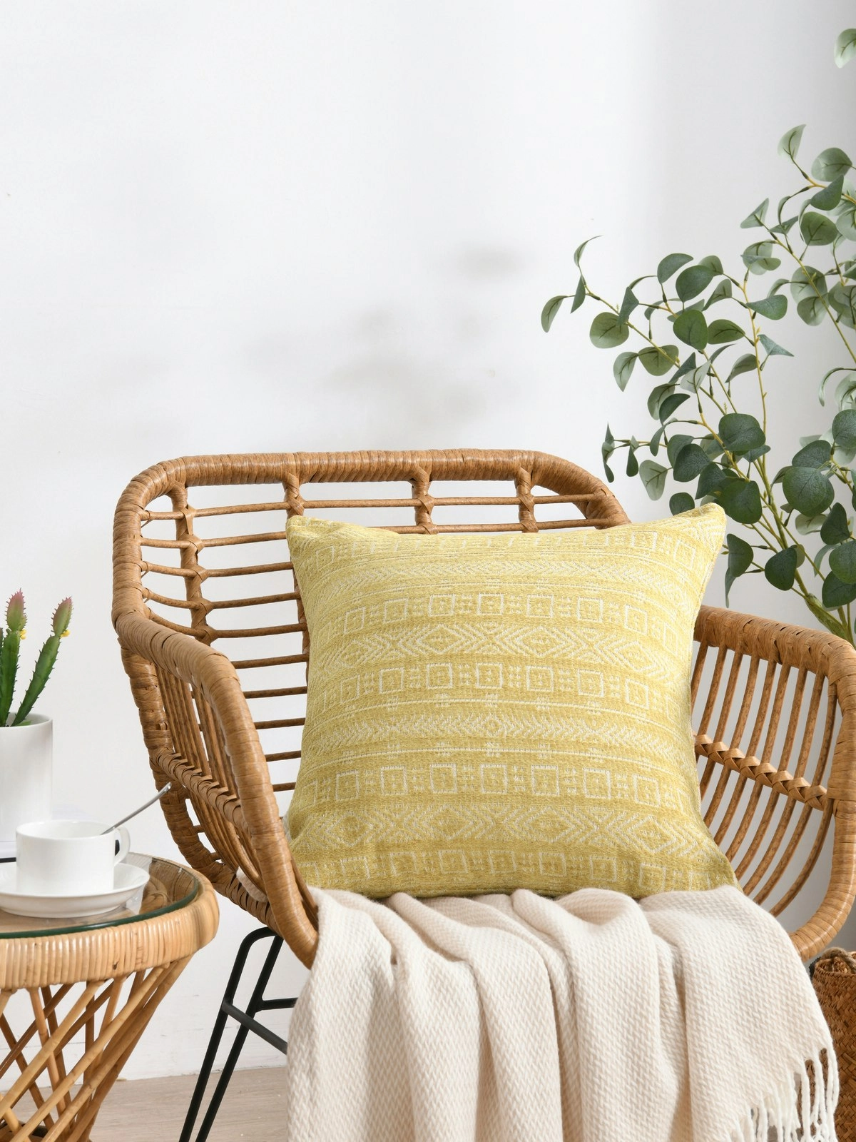 Cadence & Co. Antalya Chenille Cushion Ochre 45x45cm