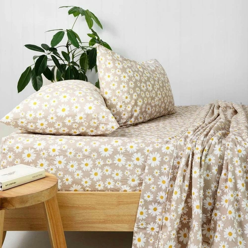 Bambury Daisy Flannelette Sheet Set