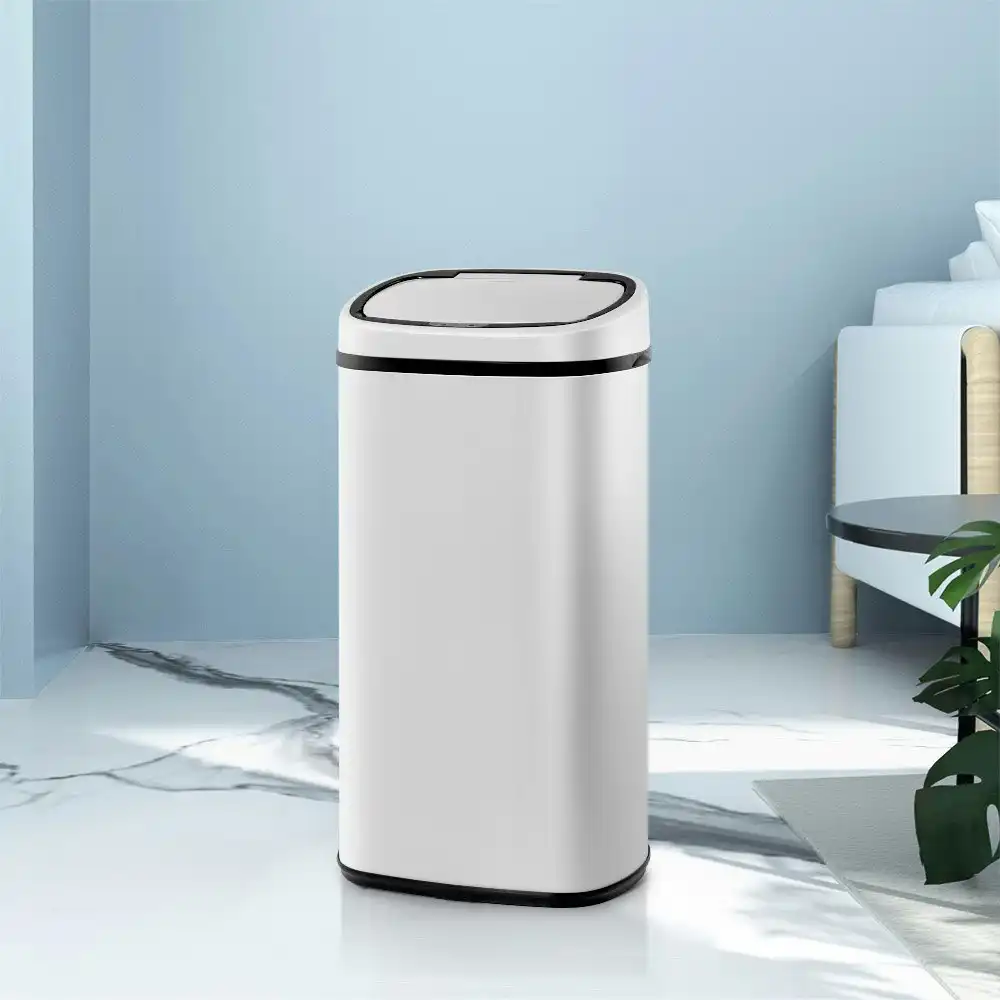 Devanti 58L Motion Sensor Bin Rubbish Automatic White