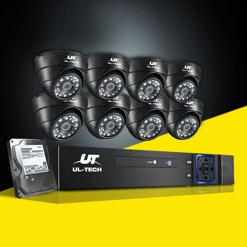 UL-tech CCTV Camera Security System 8CH DVR 8 Dome Cameras 1TB Hard Drive