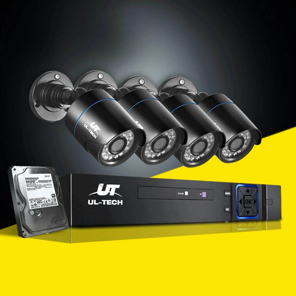 UL-tech CCTV Camera Security System 8CH DVR 4 Bullet Cameras 1TB Hard Drive