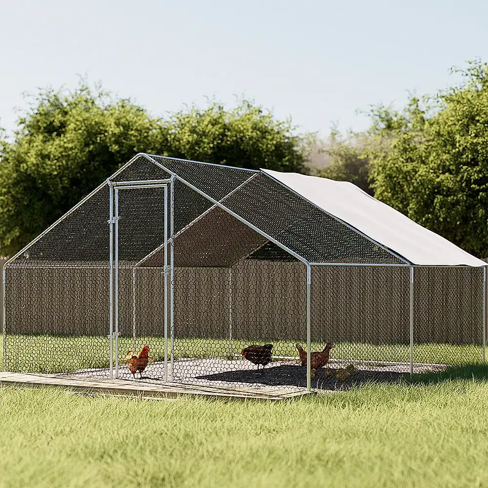 Chicken Coop Cage Pen Run Hen House Chook Fence Poultry Enclosure Mesh Net  Hutch Habitat Netting Yard Farm Fencing 3000x125CM