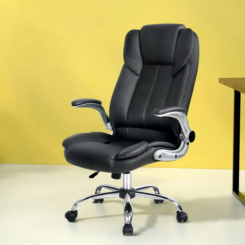 Artiss Executive Office Chair Leather Tilt Black