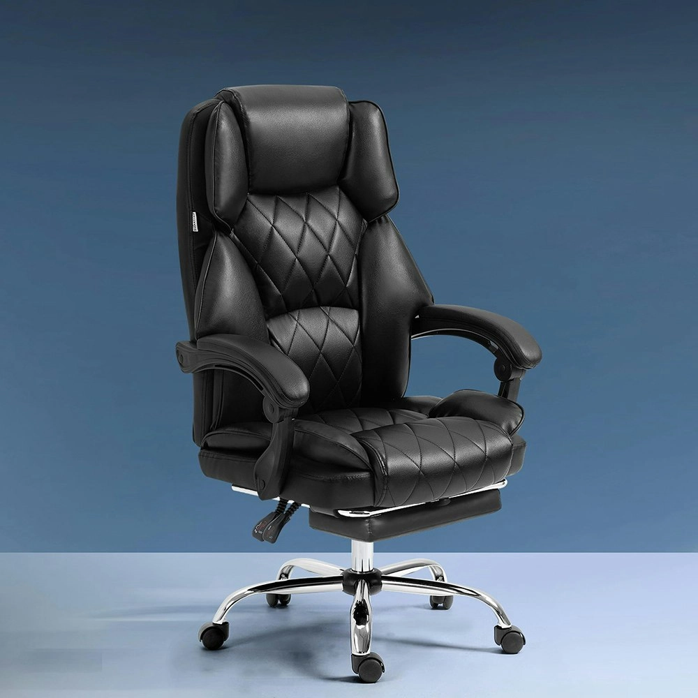 Artiss Executive Office Chair Leather Footrest Black