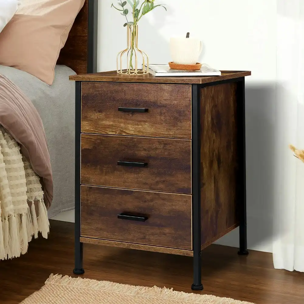 Alfordson Bedside Table Industrial - Oak