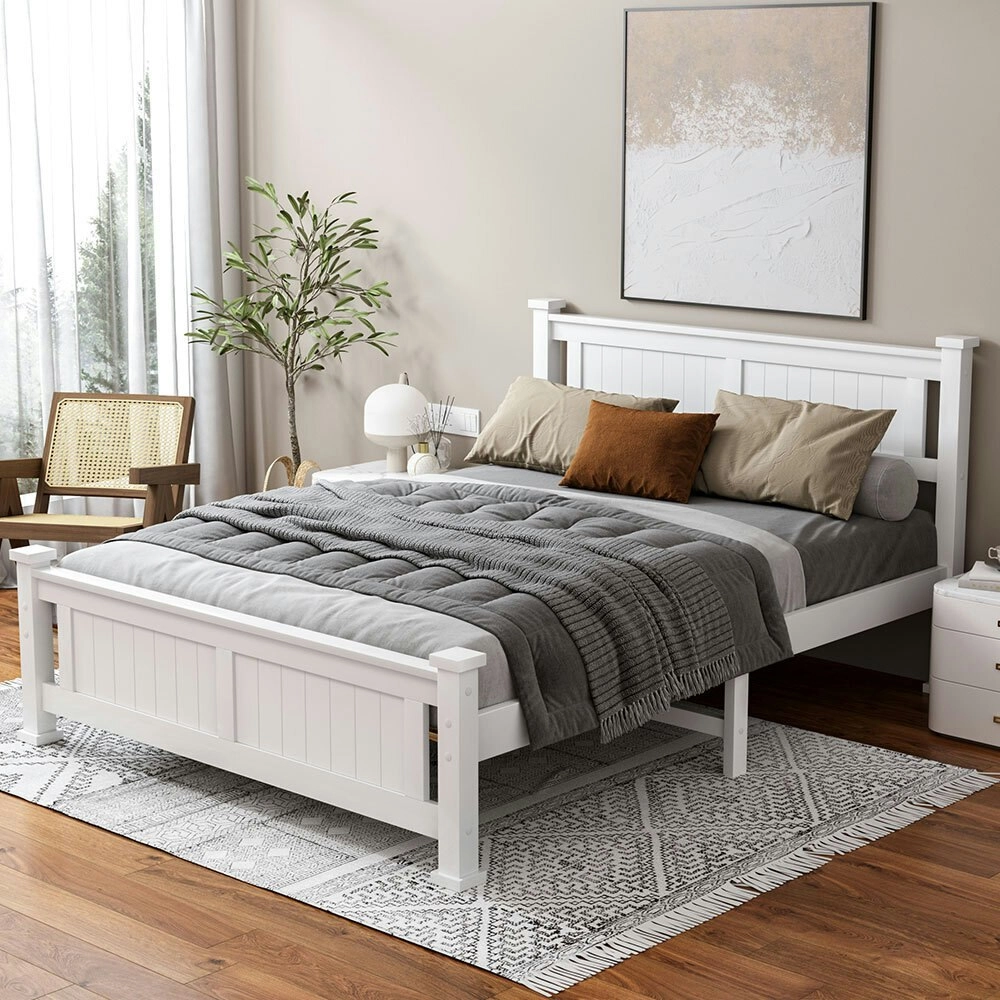 Alfordson Bed Frame Double Size Wooden Base Arne