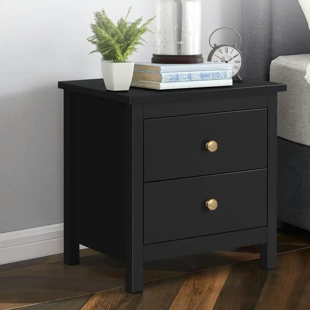 Alfordson Bedside Table - Hamptons Black