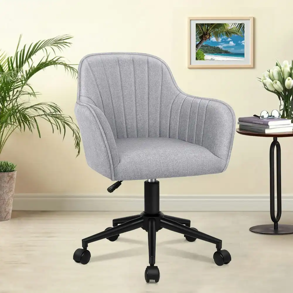 Alfordson Office Chair Fabric Armchair Alvis Light Grey