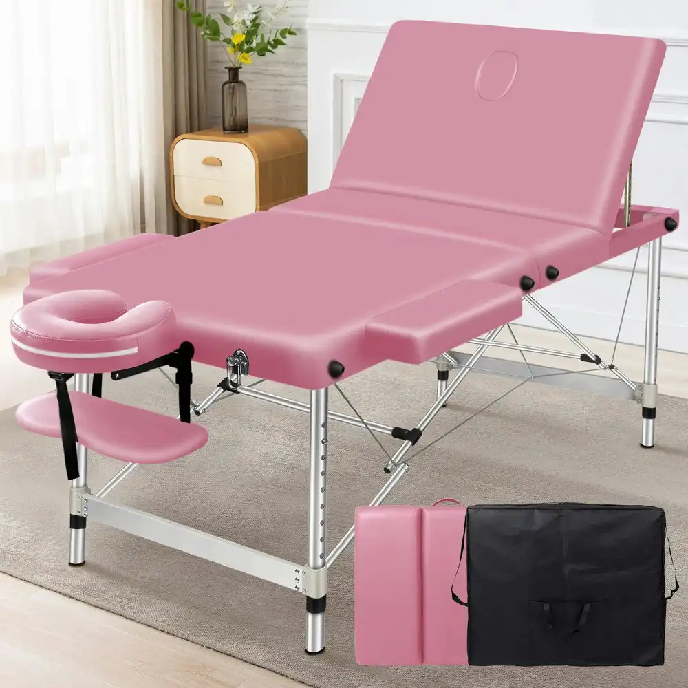 Alfordson Massage Table 3 Fold 85cm Pink