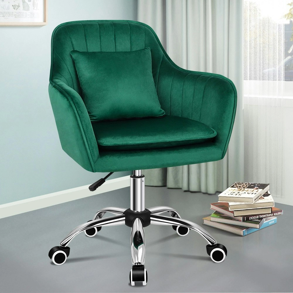 Alfordson Velvet Office Chair Orla Green