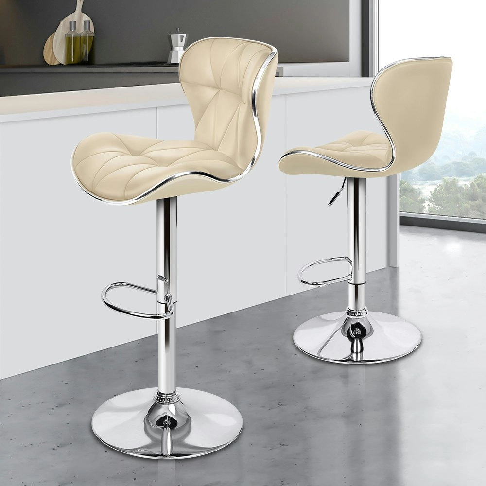 Alfordson Bar Stools Triangle Motif Beige Luna x2