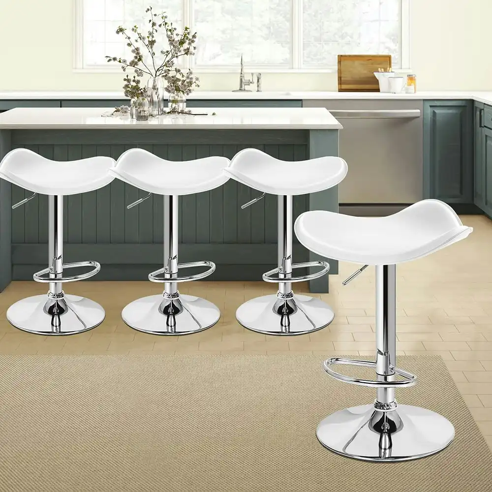 Alfordson Bar Stools Kitchen Swivel White Portia x4