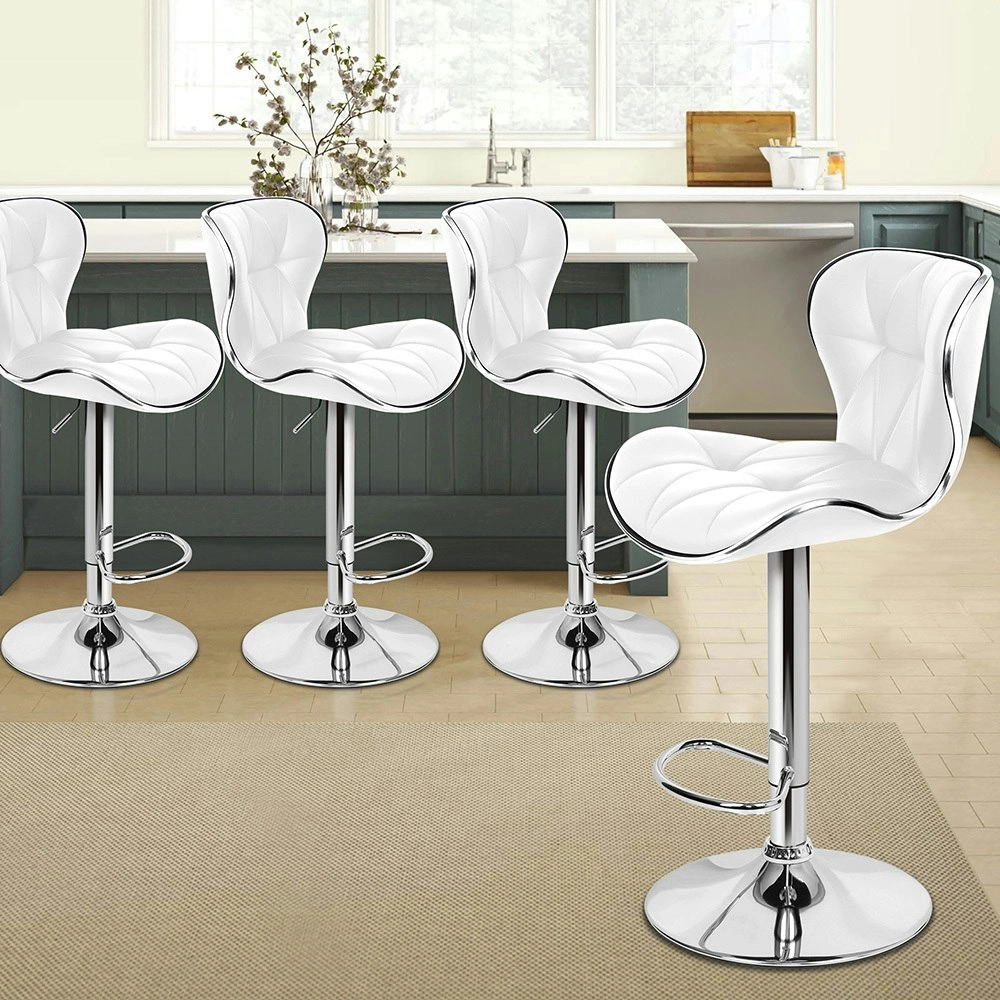 Alfordson Bar Stools Triangle Motif White Luna x4