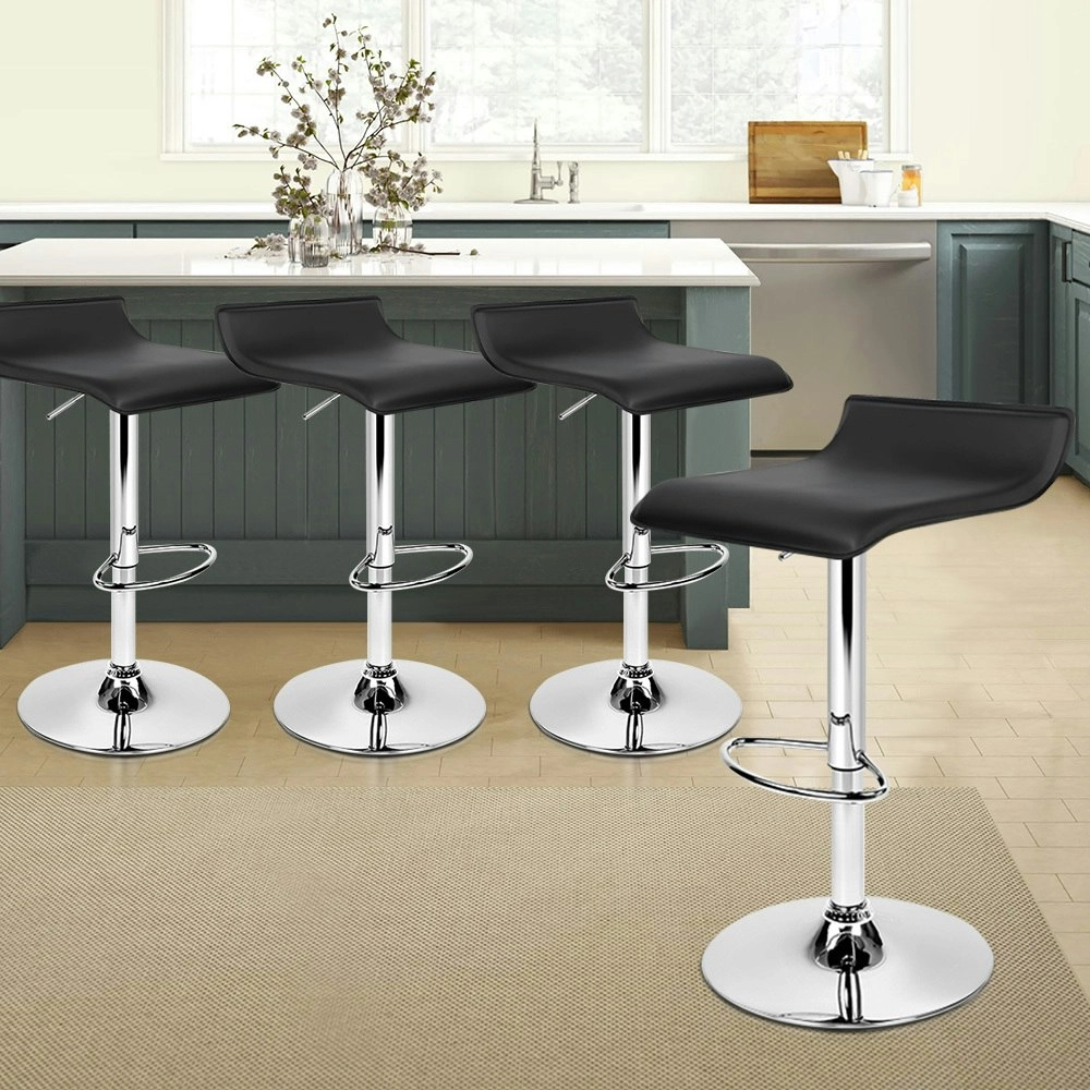 Alfordson Bar Stools Kitchen Swivel Black Saxton x4