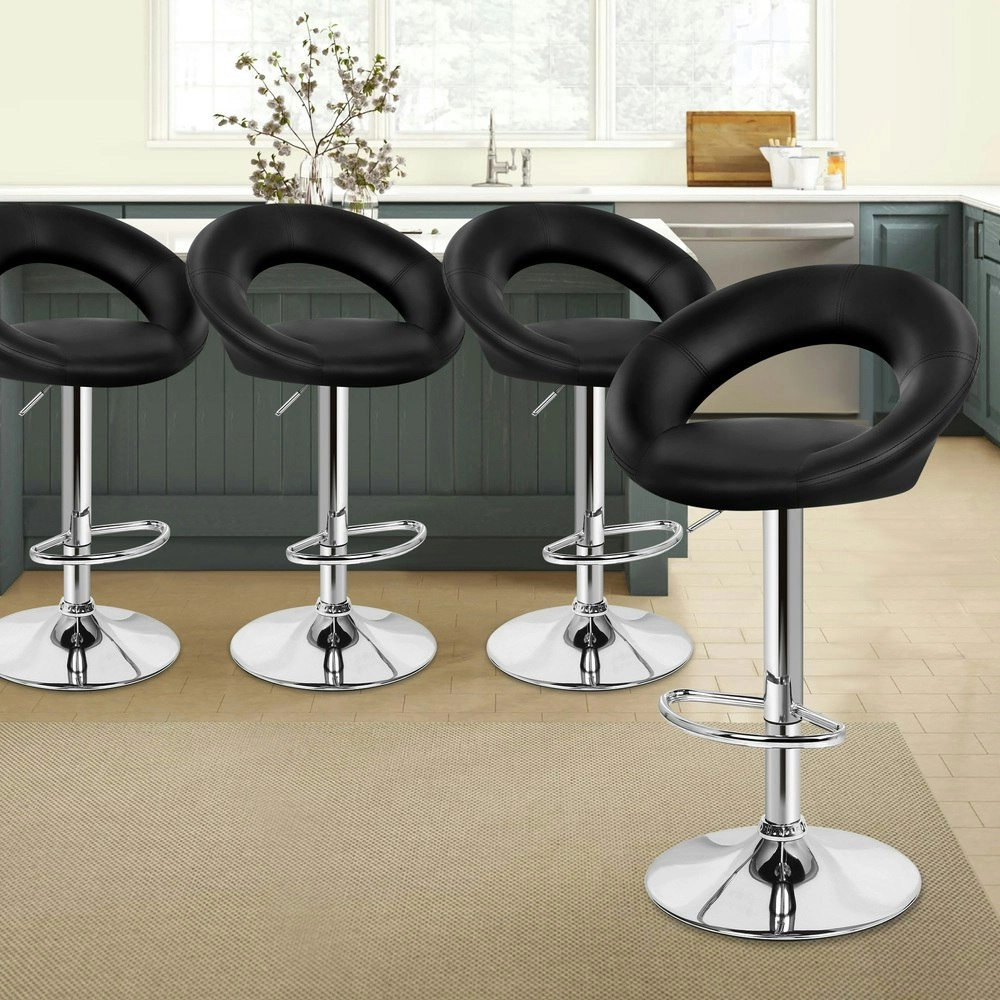 Alfordson Bar Stools Kitchen Swivel Bar Stools Black Ovadia x4