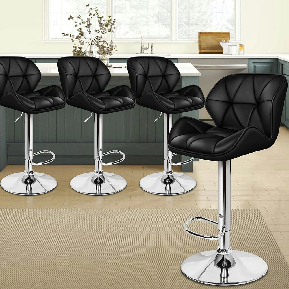 Alfordson Bar Stools Rhombus Motif Stools Black Willa x4