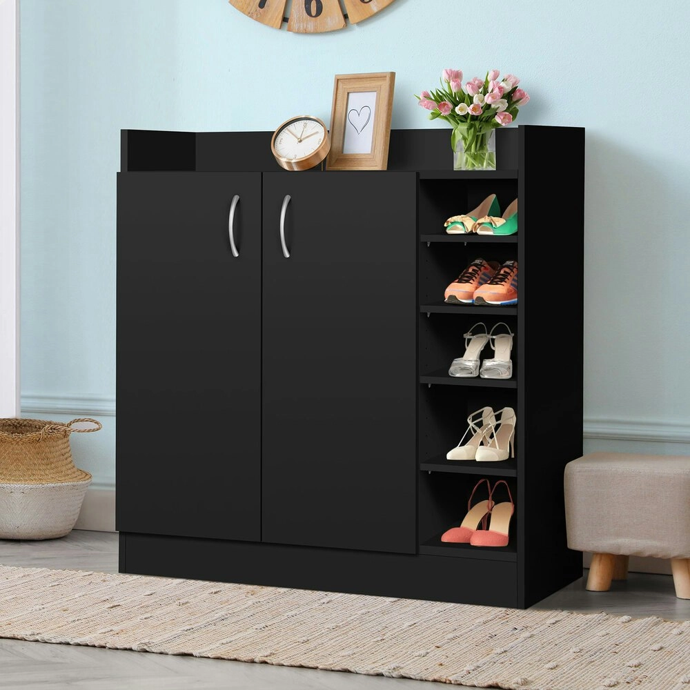 Alfordson Shoe Cabinet Rack 21 Pairs Black