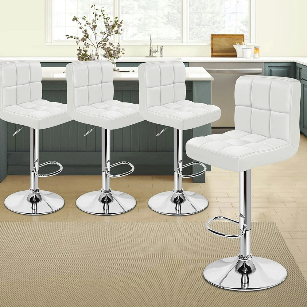 Alfordson Bar Stools L Shape White Ralph x4