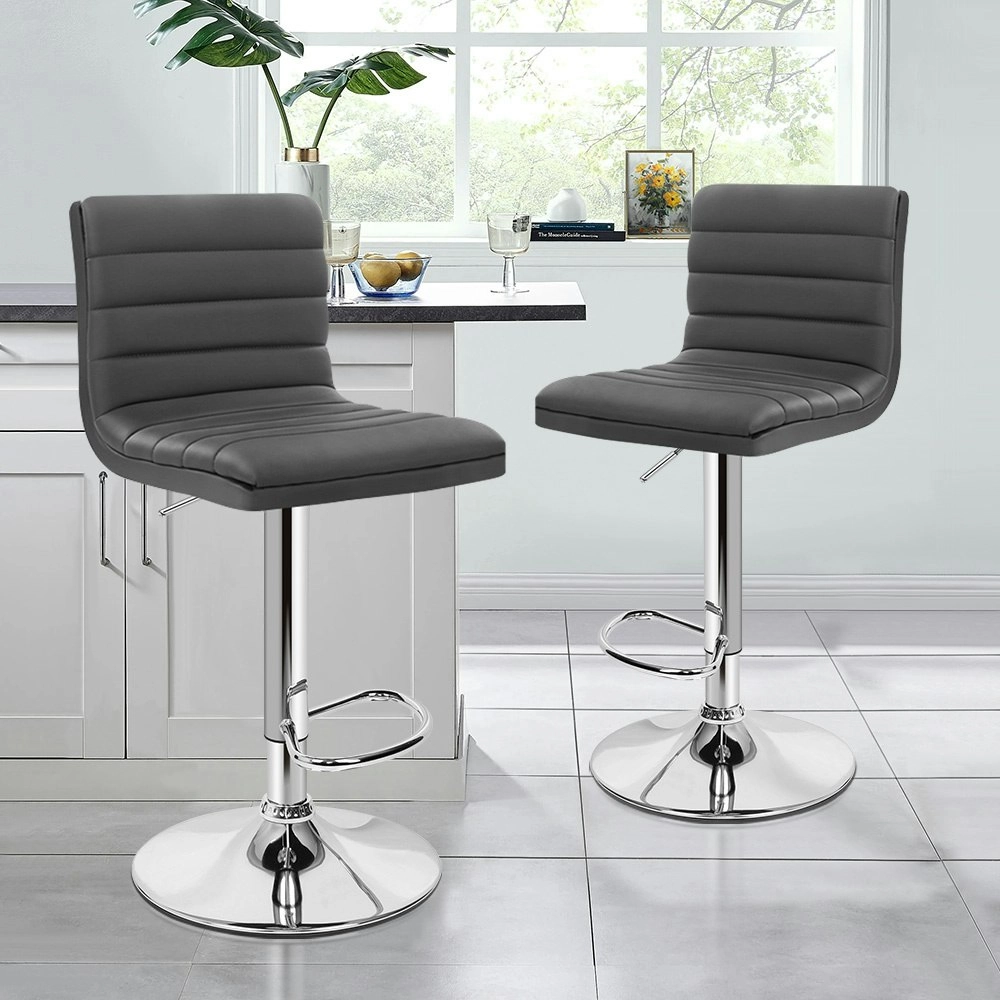 Alfordson Bar Stools Kitchen Swivel Grey Ruel x2