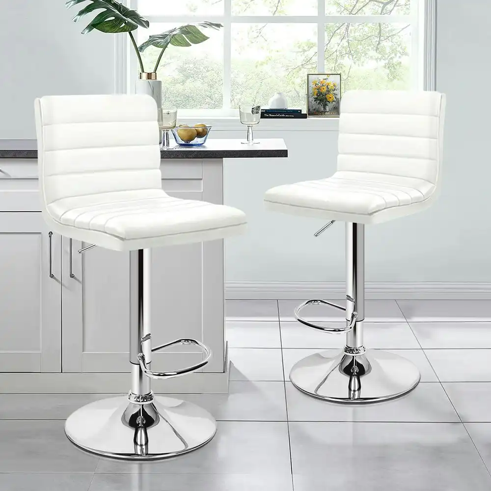 Alfordson Bar Stools Kitchen Swivel White Ruel x2