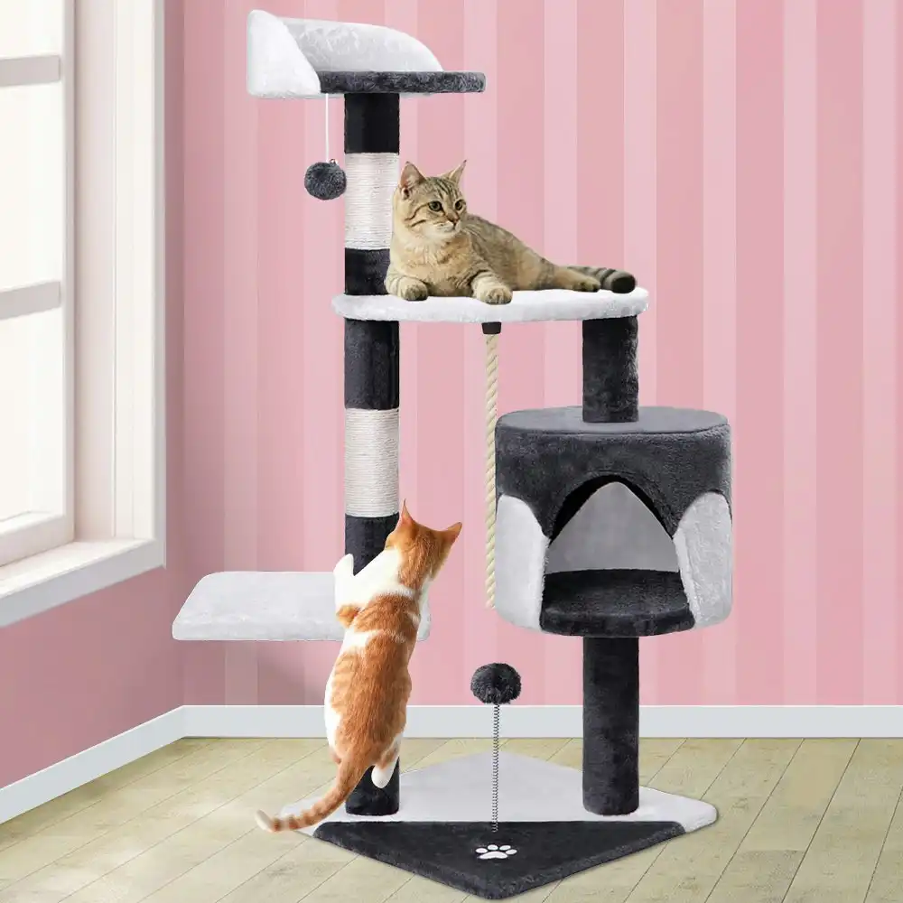 BEASTIE Cat Tree 112cm Scratching Post Scratcher Tower Wood