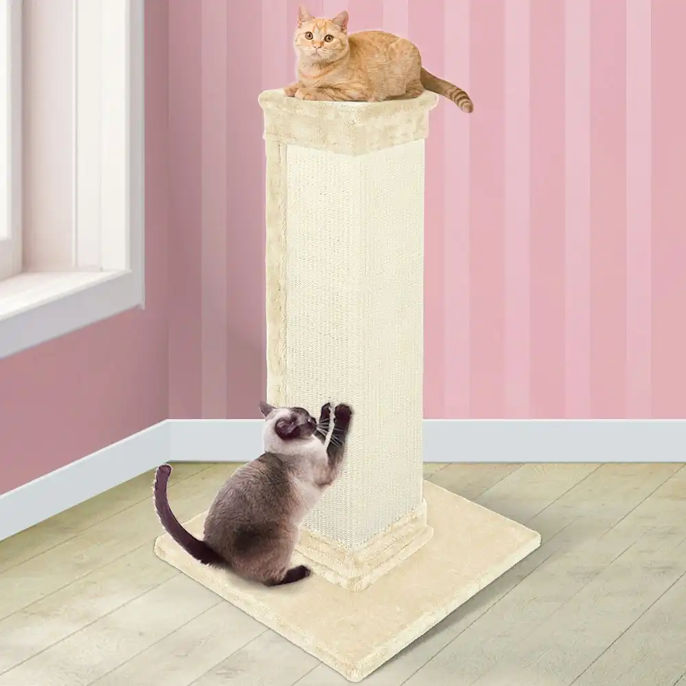 BEASTIE Cat Tree 92cm Beige Scratcher Tower Scratching Post