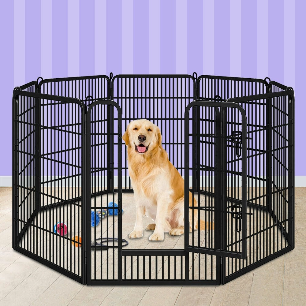 BEASTIE Pet Playpen 40 inch Large 8 Panel Fence Enclosure Dog Metal Exercise Pen