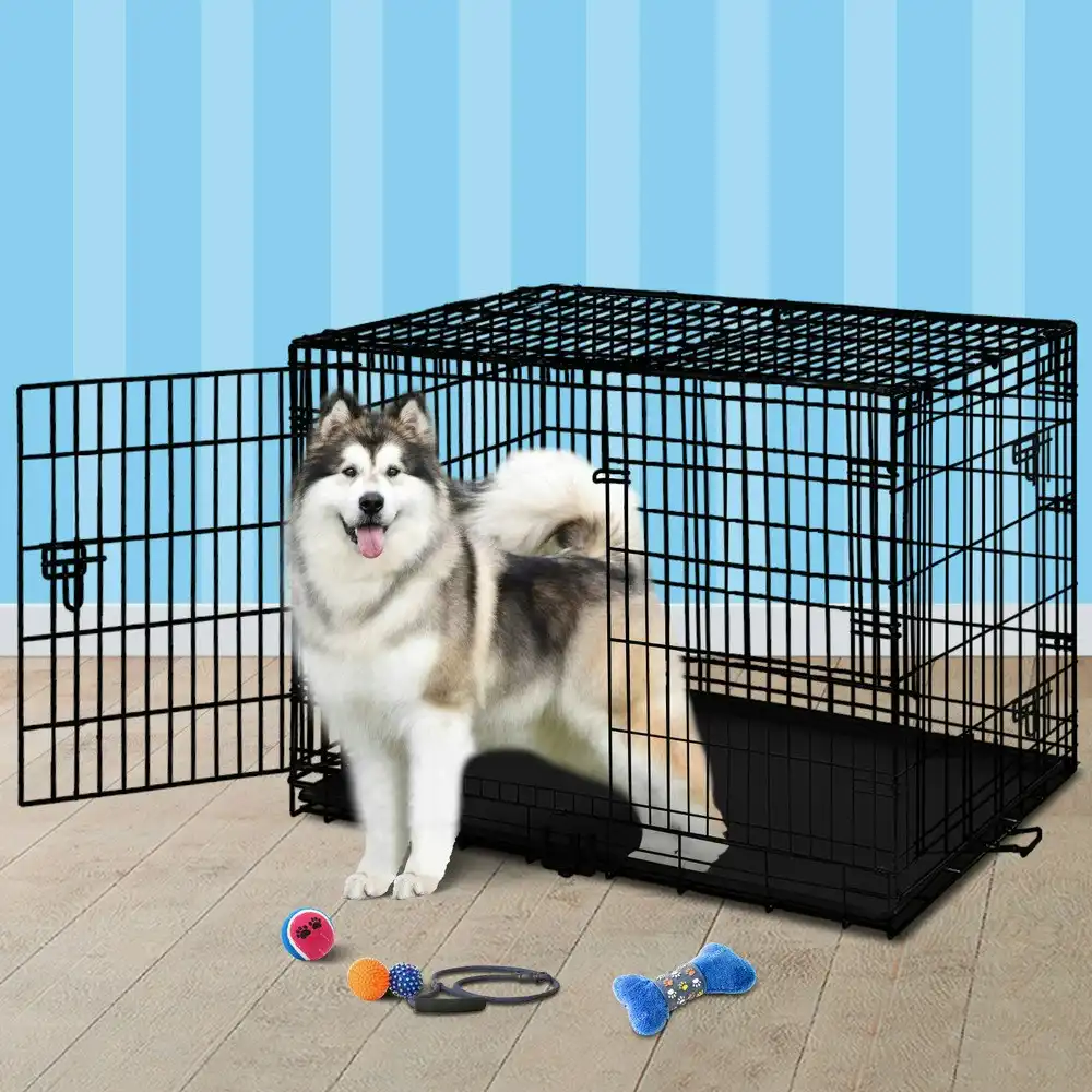 BEASTIE Dog Cage 48in Foldable Wire with Tray