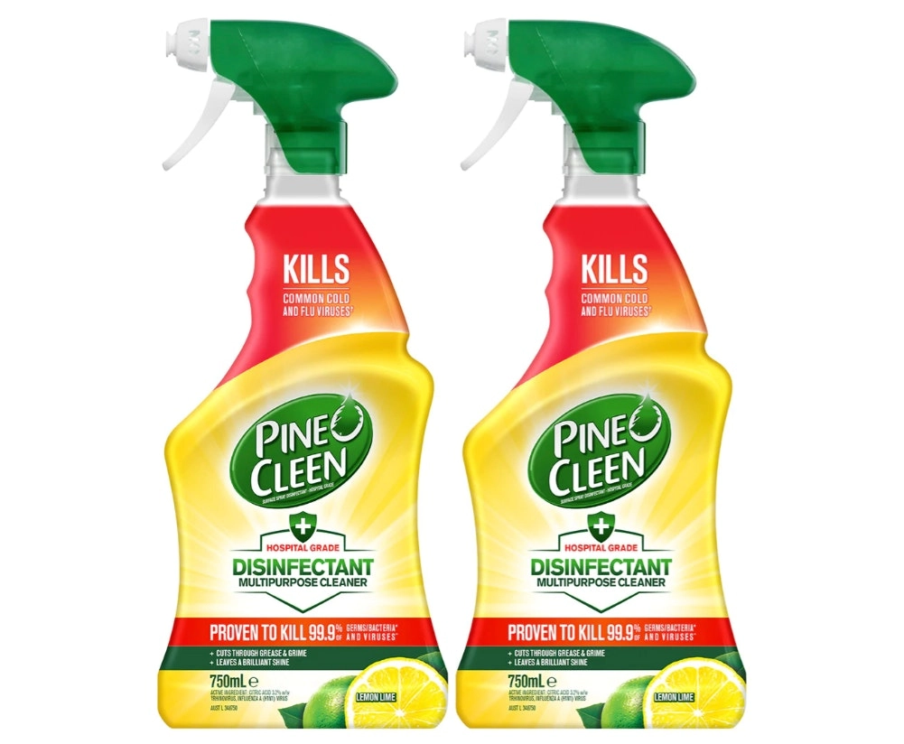 2 x 750mL Pine O Cleen Disinfectant Spray Lemon Lime