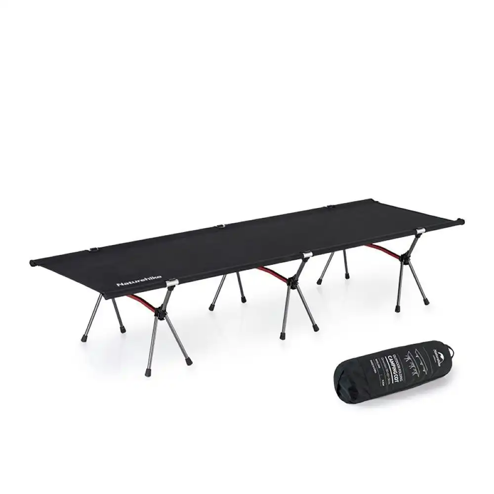 NatureHike Outdoor Ultralight Foldable Camping Bed Portable Cot Stretchers - Black