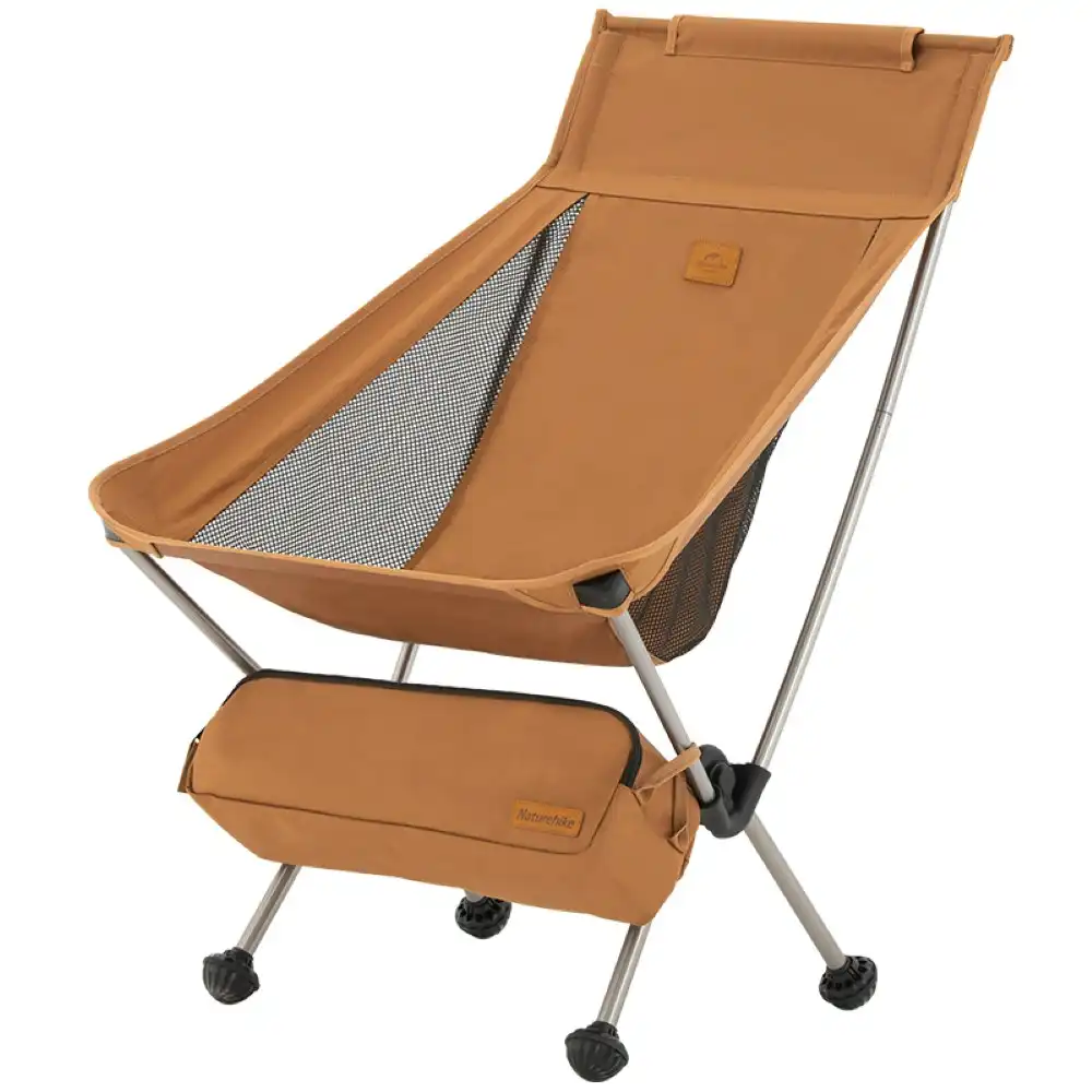 NatureHike Folding Moon Chair Outdoor Fishing Ultralight Portable Camping Chair Large - Amber