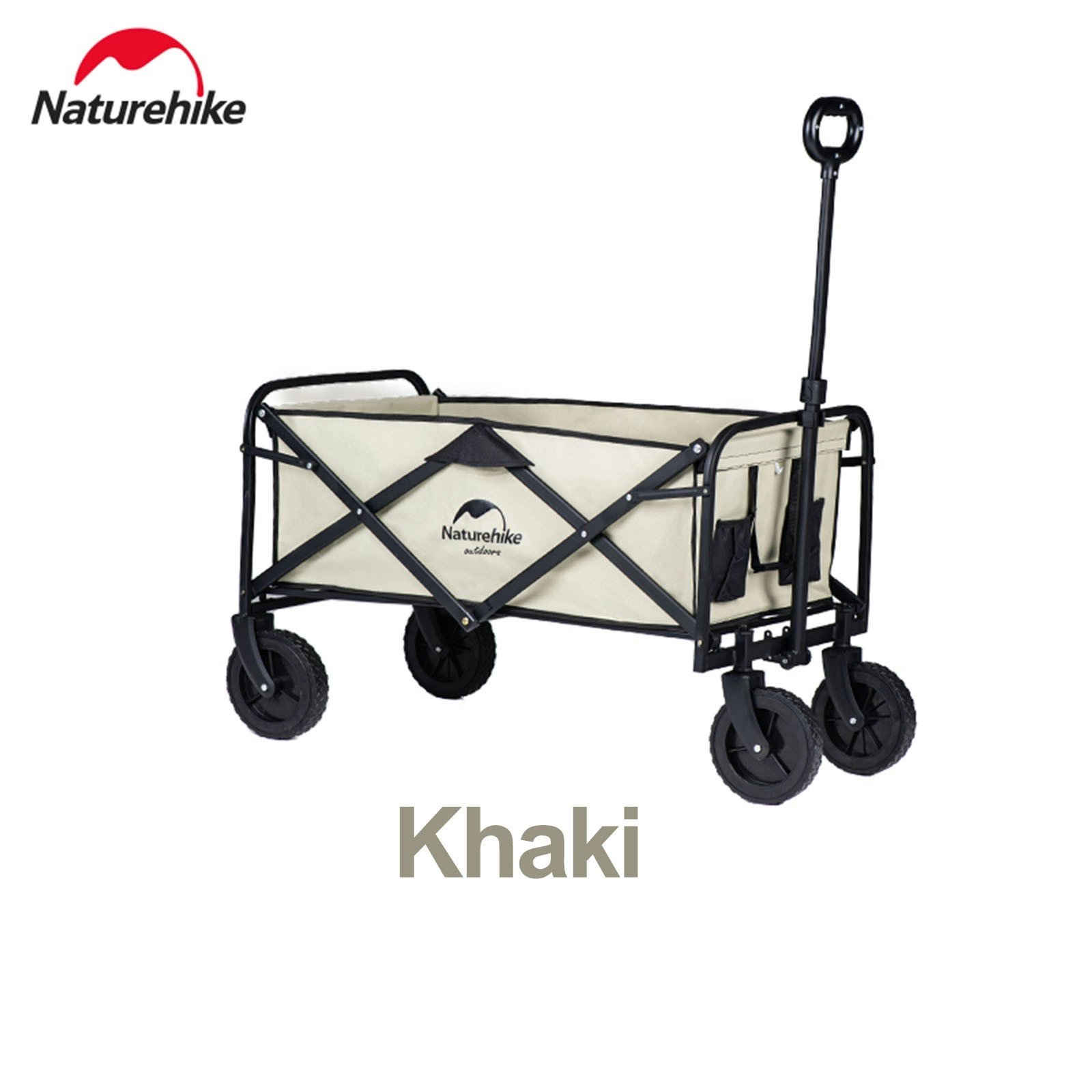 NatureHike Outdoor 90L Folding Wagon Camping Hiking Cart Garden Patio Cart - Khaki