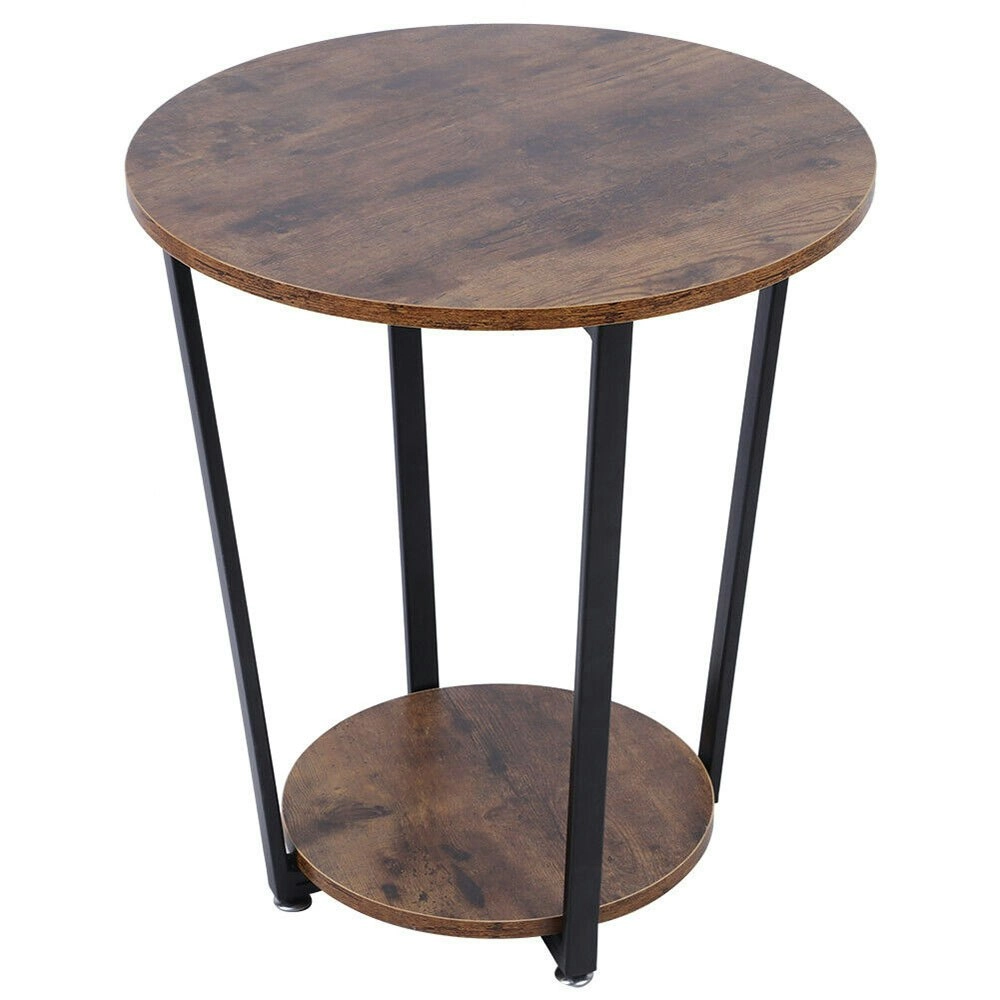 Viviendo 57cm Side Table Steel and Wood Bedside Table Industrial Style