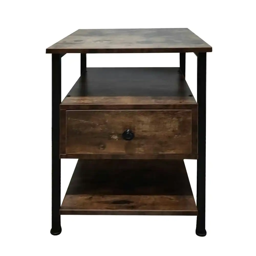 Viviendo Side Table Bedside table with 1 drawer Industrial Style Steel and Wood