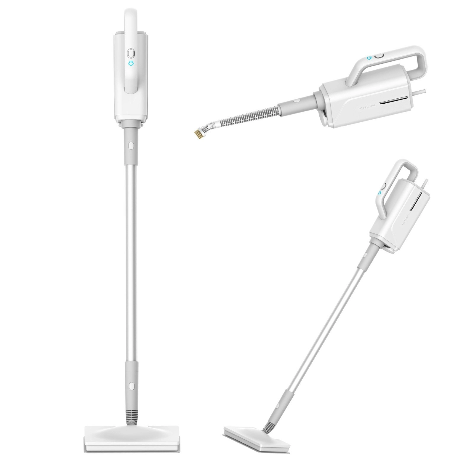 Viviendo 1500W Steam Mop & Floor Steam Cleaner with 5m Cord, Microfiber Mop Head - Bonus Attachments