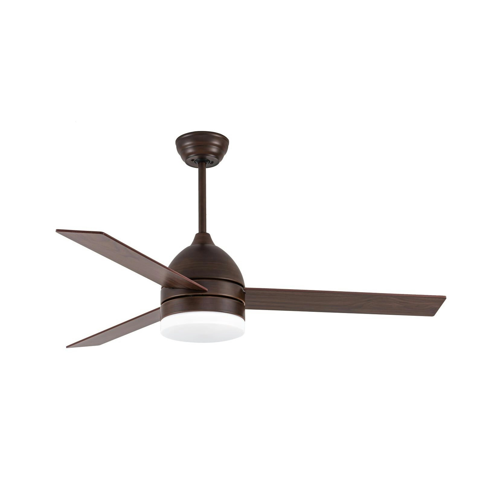 Viviendo 52 Inch 3 Blade Whisper AC Ceiling Fan with LED Light with 3 Speed Remote Control - Brown