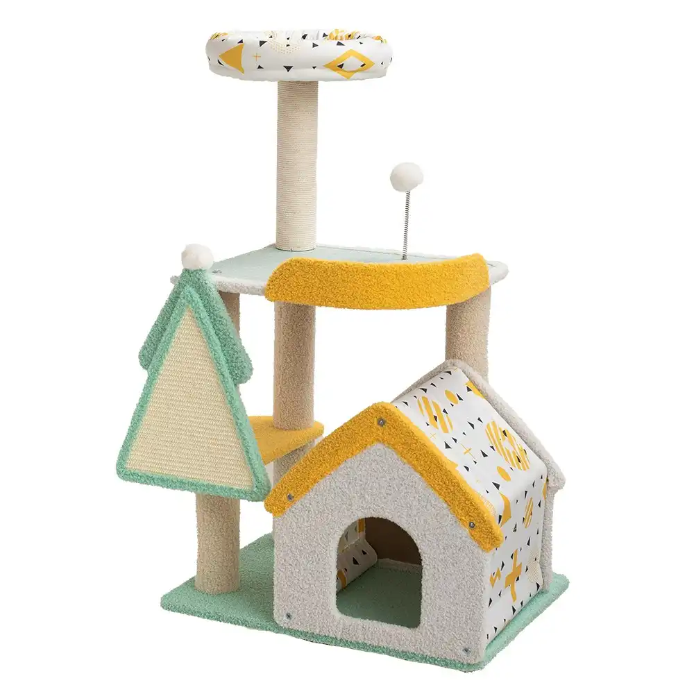 Furbulous 1.05m Cat Tree Tower & Scratching post with Cooling Straw Mat - Fairy Land