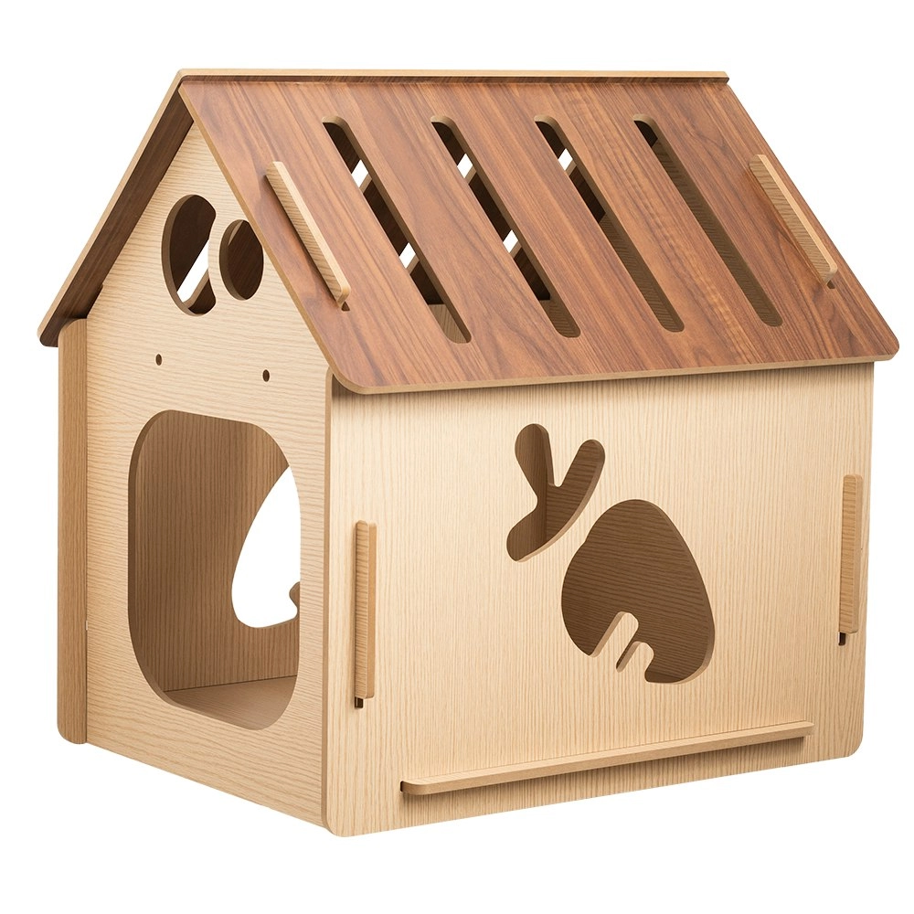 Furbulous Cat Box House and Cat Nap Box Wood House in Carrot Style - Extra Large