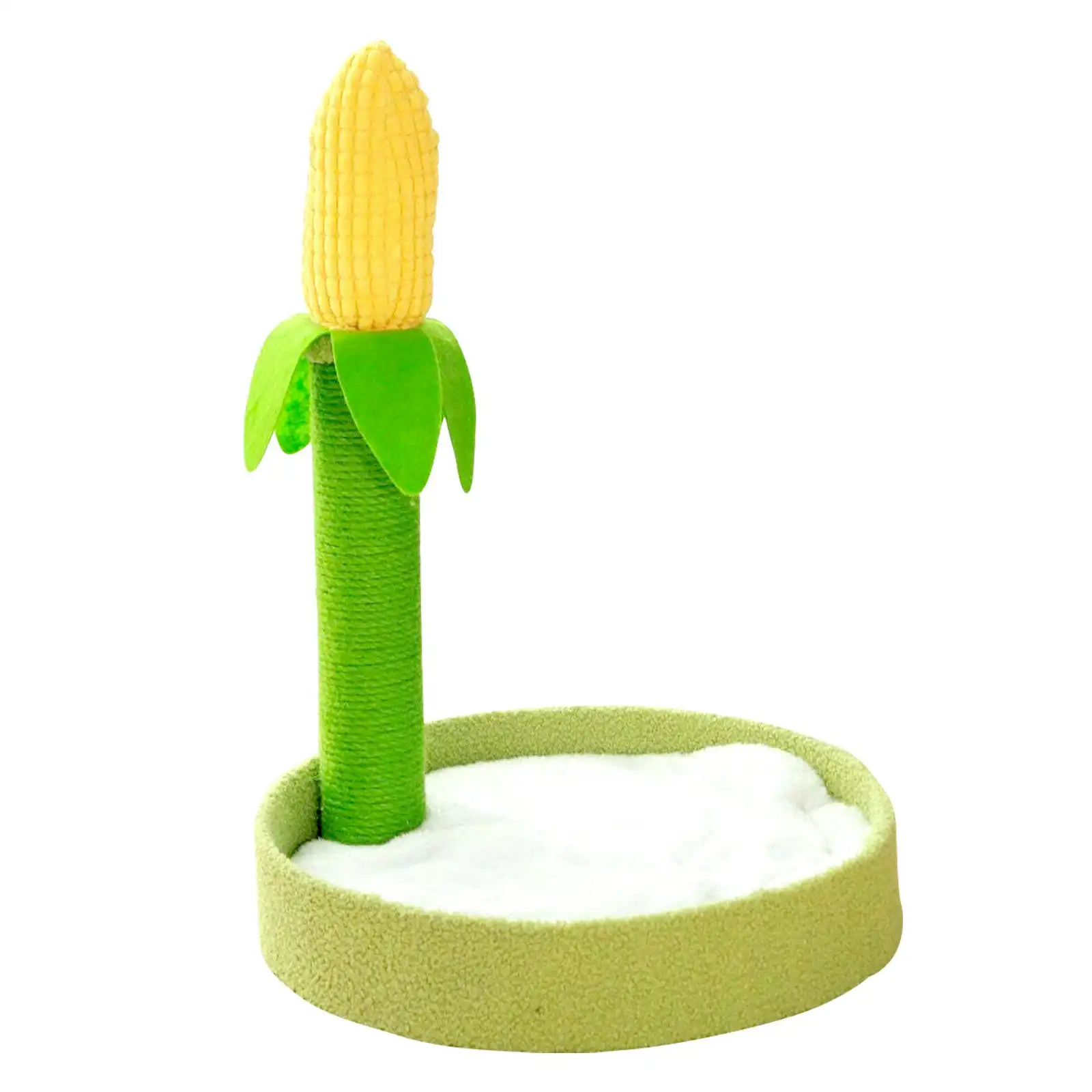 Furbulous Corn Cob Cat Scratching Post with Calming Cat Bed Fluffing soft for Kitty to Rest and Sleep