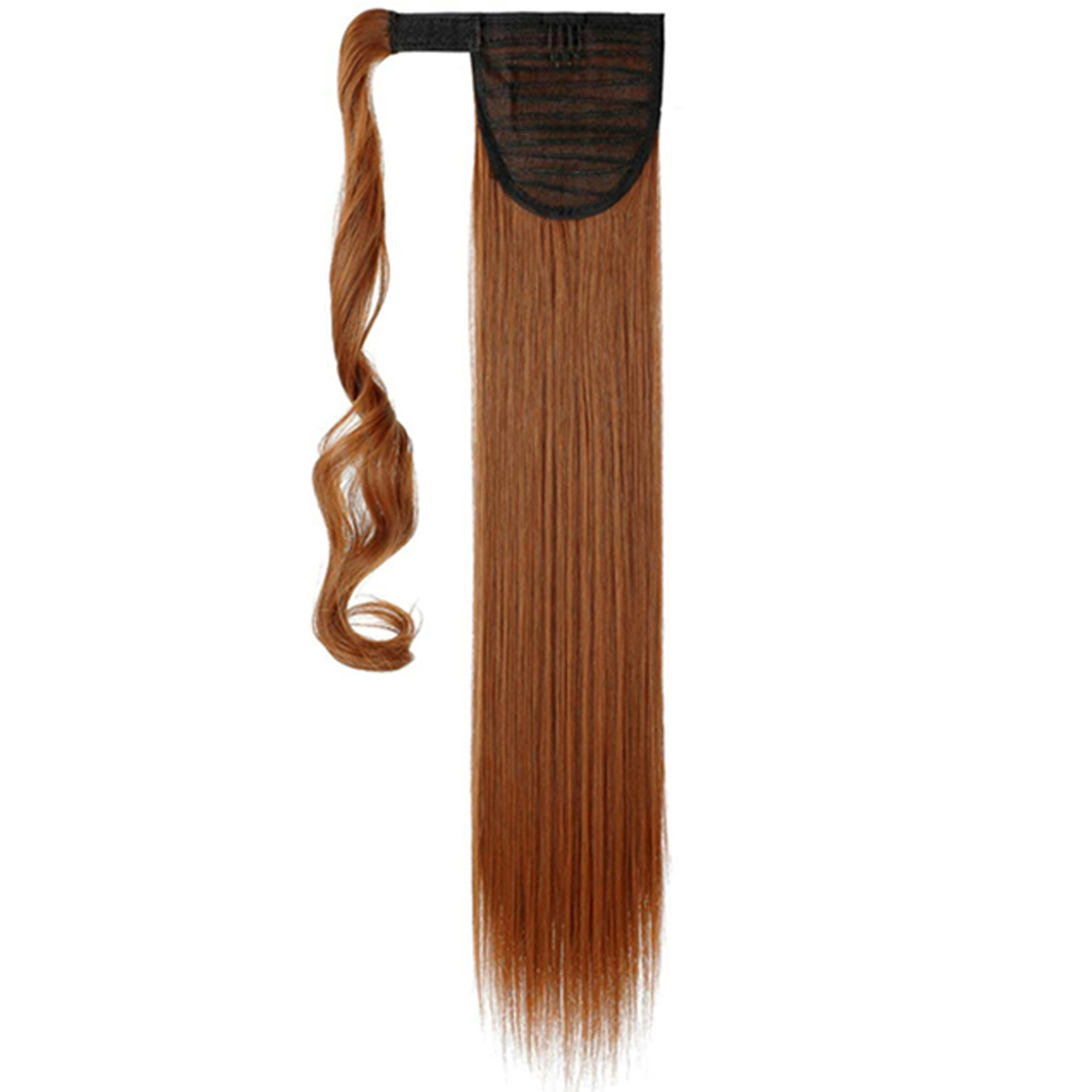 22" Chestnut Brown Hair Extension Synthetic Hair Ponytail Straight Ribbon