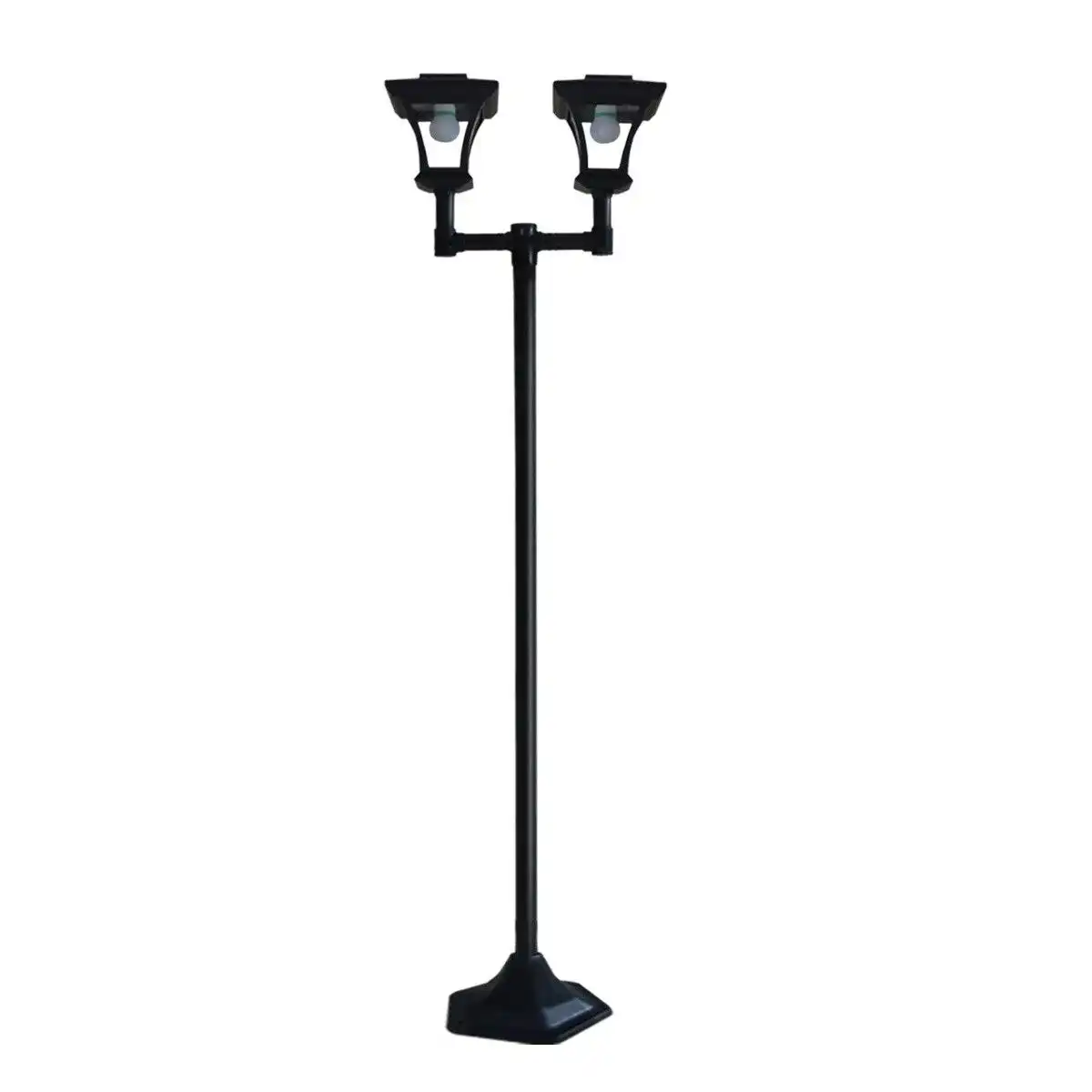 Ausway Deluxe Outdoor Solar Lights Garden Lamp Post with Double Lamp X2