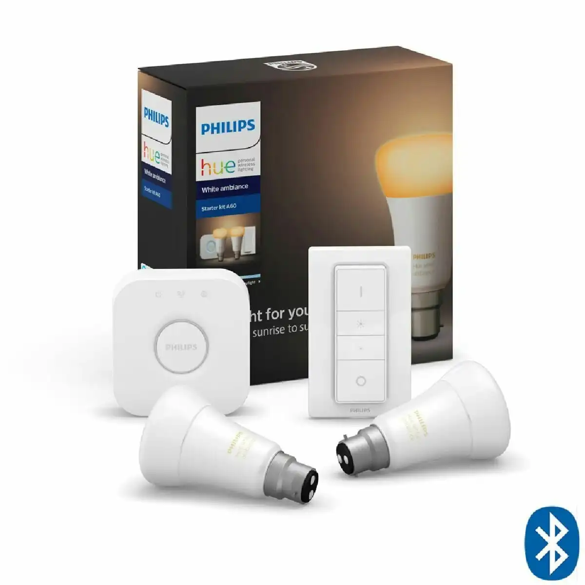 Philips Hue B22 White Ambiance Starter Kit With Bluetooth