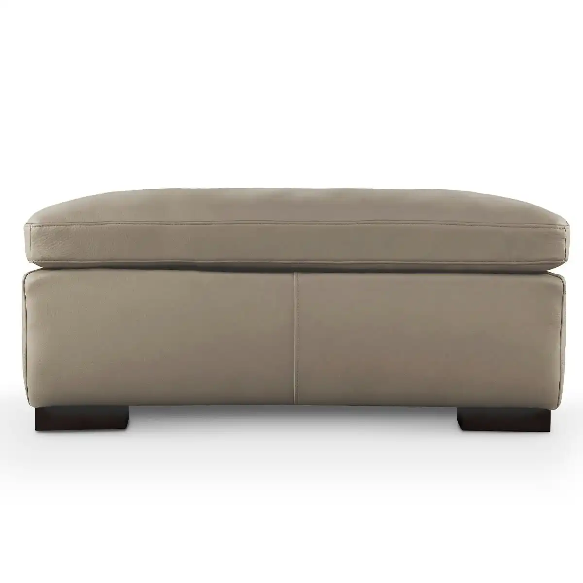 Kalona Genoa Leather Ottoman Taupe