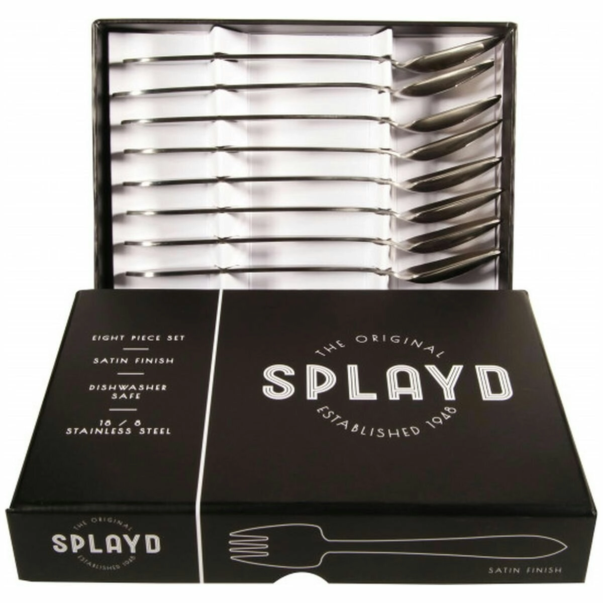 Splayd Black Label Stainless Steel Satin 8pc Set s