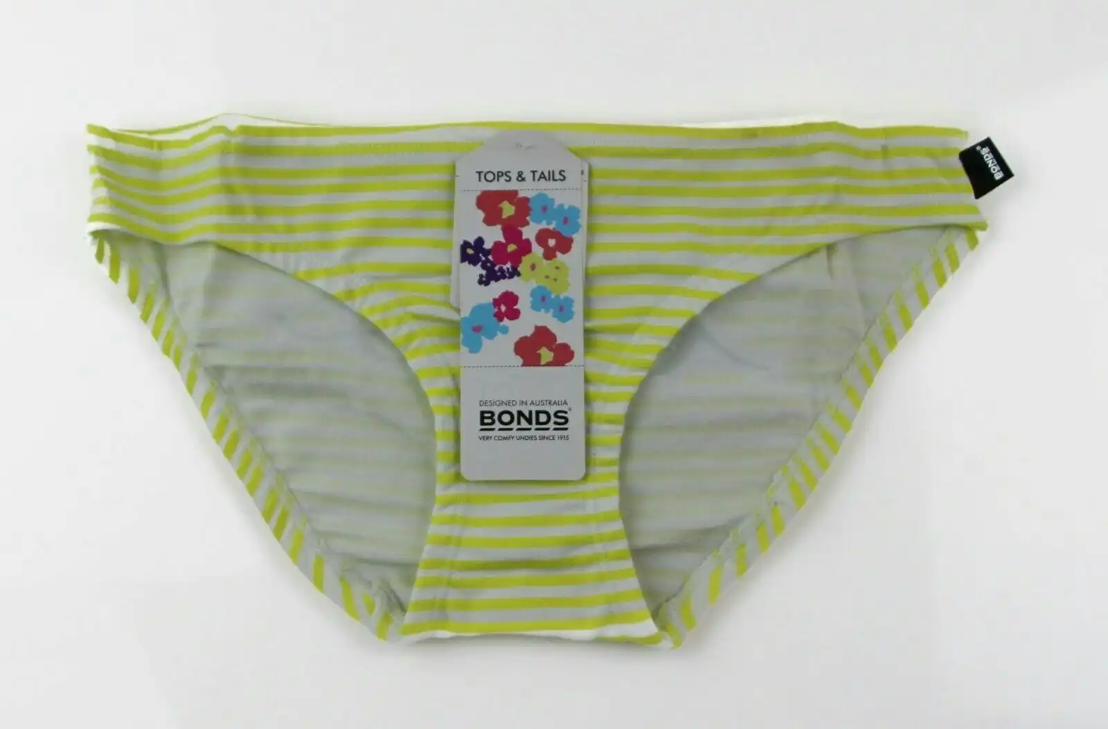 Bonds Girls Underwear Briefs Yellow And White Striped Everyday Kids Undies