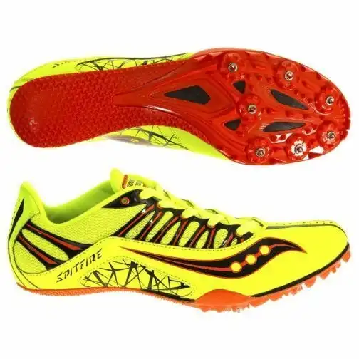 Mens Saucony Spitfire Running Spikes Mens - Fluro Yellow Orange Black Shoes