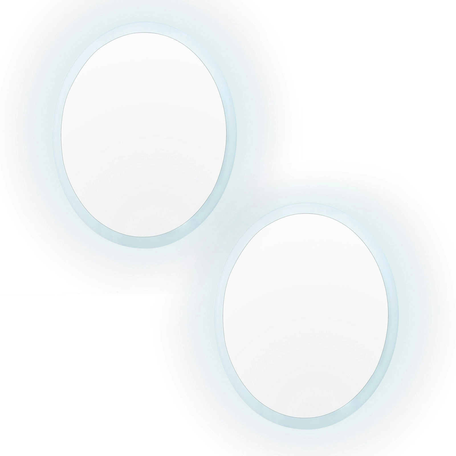 2 Set 60cm LED Wall Mirror Round Bathroom