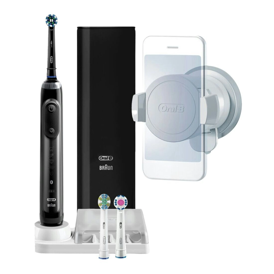 Oral-B Genius 9000 Electric Toothbrush with 3 Replacement Heads & Smart Travel Case - Black