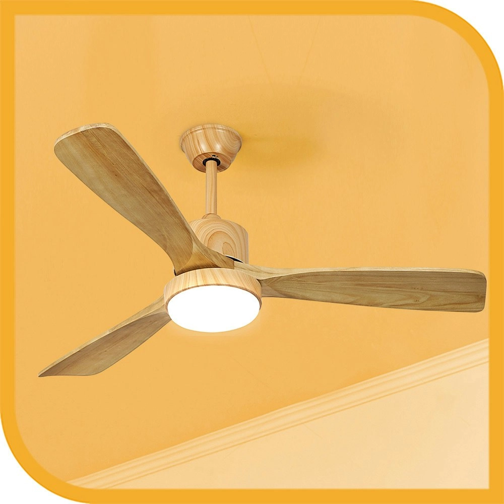 Krear Ceiling Fan With Light 52" DC Motor Wooden Blade Remote Control 6 Speed